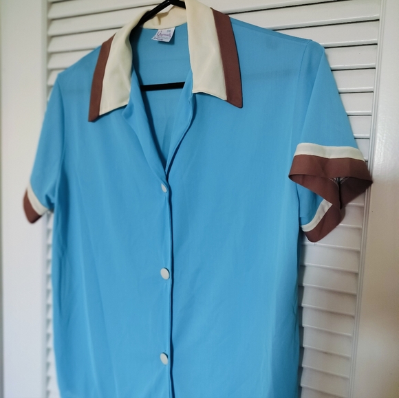 Vintage 1950s Gaymode JCPenney Robe, Top & Pants 3 piece Pajama Set Blue - Picture 8 of 16